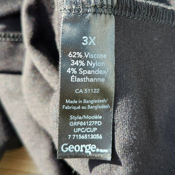 BEAUTIFUL V-Neck Black Dress Women's Size 3X Plus Size Long Balloon Sleeve BNWT - Picture 8 of 8